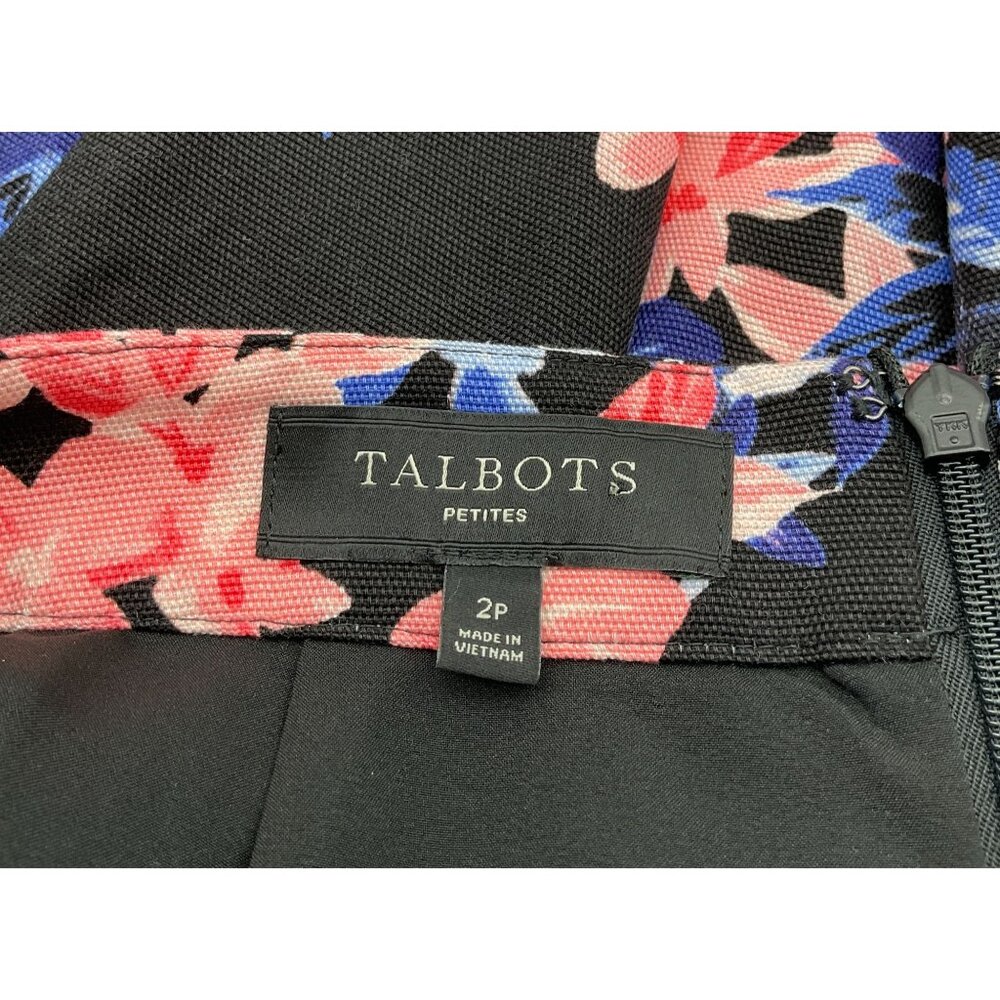 Talbots Floral Bouquet Canvas Lined Knee Length Pencil Skirt 2P - Picture 6 of 7
